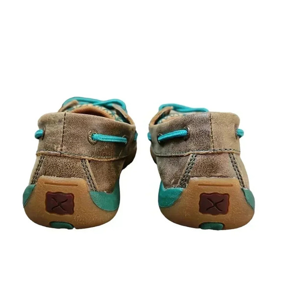 Twisted X Bomber Turquoise Driving Moc Shoes 7 - Picture 6 of 12